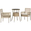 Image de vidaXL - Tuin - Eettafel - Set - 3 - pcs - Beige - poly - rattan