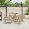 Image de vidaXL - Tuin - Eettafel - Set - 5 - pcs - Beige - poly - rattan