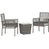 Image de vidaXL - Tuin - Bistro - Set - 3 - pcs - Grijs - poly - rattan
