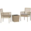 Image de vidaXL - Tuin - Bistro - Set - 3 - pcs - Beige - poly - rattan