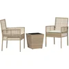 Image de vidaXL - Tuin - Bistro - Set - 3 - pcs - Beige - poly - rattan