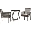Image de vidaXL - Tuin - Bistro - Set - 3 - pcs - Bruin - poly - rattan