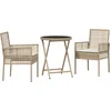 Image de vidaXL - Tuin - Bistro - Set - 3 - pcs - Beige - poly - rattan