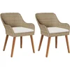 Image de vidaXL - Tuinstoel - met - kussen - 2 - pcs - Beige - 62,5 - x - 55 - x - 82 - cm - poly - rattan