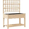 Image de vidaXL - Plantenbak - Beige - 115 - x - 60,5 - x - 153 - cm - Massief - Vurenhout