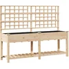 Image de vidaXL - Tuinplantbak - met - Trellis - & - Plank - 203x53x152 - cm - Massief - Vurenhout