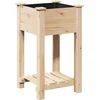 Image de vidaXL - Tuin - Plantpot - Beige - 45 - x - 45 - x - 76,5 - cm - Massief - Vurenhout