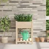 Image de vidaXL - Tuinplantbak - met - Plank - 60x60x76 - cm - in - Massief - Vurenhout