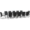 Image de vidaXL - Tuin - Eettafel - Set - 13 - pcs - Zwart - Staal