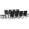 Image de vidaXL - Tuin - Eettafel - Set - 13 - pcs - Zwart - Staal