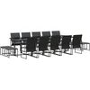 Image de vidaXL - Tuin - Eettafel - Set - 15 - pcs - Zwart - Staal