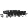 Image de vidaXL - Tuin - Eettafel - Set - 17 - pcs - Zwart - Staal