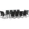 Image de vidaXL - Tuin - Eettafel - Set - 13 - pcs - Zwart - Staal