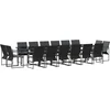 Image de vidaXL - Tuin - Eettafel - Set - 17 - pcs - Zwart - Staal