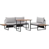 Image de vidaXL - Tuin - Eettafel - Set - 3 - pcs - Lichtgrijs - Staal