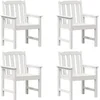 Image de vidaXL - Tuinstoel - 4 - pcs - Wit - 65.5 - x - 59 - x - 88 - cm - Polyetheen