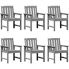 Image de vidaXL - Tuinstoel - 6 - pcs - Lichtgrijs - 65.5 - x - 59 - x - 88 - cm - Polyetheen