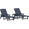 Image de vidaXL - Ligstoel - 3 - pcs - Marineblauw - Polyetheen