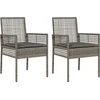 Image de vidaXL - Tuinstoel - met - kussen - 2 - pcs - Grijs - 55 - x - 53 - x - 85 - cm - poly - rattan