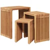 Image de vidaXL - Tuin - Bijzettafel - 3 - st - Bruin - 33 - x - 44,5 - x - 51 - cm - Massief - Teakhout