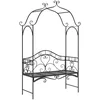 Image de vidaXL - Tuinbank - Zwart - 121 - x - 48 - x - 200 - cm - Staal