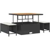 Image de vidaXL - Tuin - Eettafel - Set - Zwart - poly - rattan