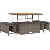 Image de vidaXL - Tuin - Eettafel - Set - Grijs - poly - rattan
