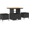 Image de vidaXL - Tuin - Eettafel - Set - Zwart - poly - rattan
