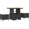 Image de vidaXL - Tuin - Eettafel - Set - Zwart - poly - rattan