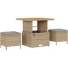 Image de vidaXL - Tuin - Eettafel - Set - Beige - poly - rattan