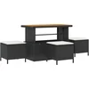 Image de vidaXL - Tuin - Eettafel - Set - Zwart - poly - rattan