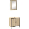 Image de vidaXL - Badkamermeubel - Set - met - plank - 2 - pcs - Bruin - Bewerkt - hout