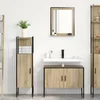 Image de vidaXL - Badkamermeubel - Set - met - plank - 3 - pcs - Bruin - Bewerkt - hout