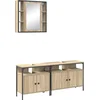 Image de vidaXL - Badkamermeubel - Set - met - plank - 3 - pcs - Bruin - Bewerkt - hout