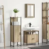 Image de vidaXL - Badkamermeubel - Set - met - plank - 3 - pcs - Bruin - Bewerkt - hout