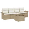 Image de vidaXL - Bankstel - met - kussen - 5 - pcs - Beige - poly - rattan