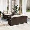 Image de vidaXL - Bankstel - met - kussen - 6 - pcs - Bruin - poly - rattan