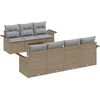 Image de vidaXL - Tuinbank - Set - met - kussen - 8 - pcs - Beige - poly - rattan