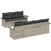 Image de vidaXL - Tuinbank - Set - met - kussen - 8 - pcs - Lichtgrijs - poly - rattan
