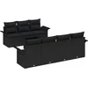 Image de vidaXL - Tuinbank - Set - met - kussen - 8 - pcs - Zwart - poly - rattan