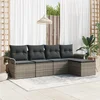 Image de vidaXL - Buitensofa - met - kussen - 5 - pcs - Grijs - poly - rattan