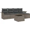 Image de vidaXL - Buitensofa - met - kussen - 6 - pcs - Grijs - poly - rattan