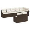 Image de vidaXL - Tuinbank - Set - met - kussen - 8 - pcs - Bruin - poly - rattan