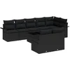 Image de vidaXL - Tuinbank - Set - met - kussen - 9 - pcs - Zwart - Poly - rattan