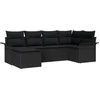 Image de vidaXL - Tuinbank - Set - met - kussen - 6 - pcs - Zwart - poly - rattan