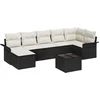 Image de vidaXL - Tuinbank - Set - met - kussen - 8 - pcs - Zwart - Poly - rattan