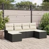 Image de vidaXL - Tuinbank - Set - met - kussen - 6 - pcs - Zwart - poly - rattan