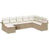 Image de vidaXL - Tuinbank - Set - met - kussen - 8 - pcs - Beige - poly - rattan