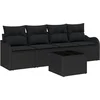 Image de vidaXL - Tuinbank - Set - Zwart - poly - rattan