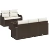 Image de vidaXL - Tuinbank - Set - Bruin - poly - rattan